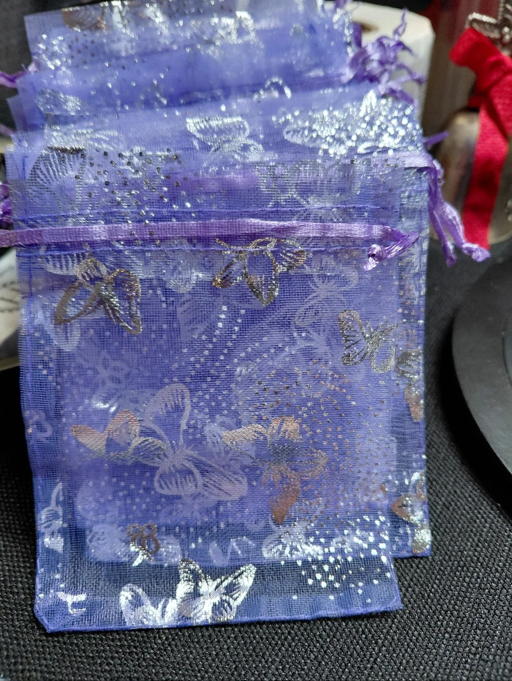 20ct. 3.97x4.72 Lavender Butterfly Organza Gift Bags -